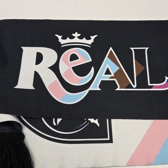 REAL SALT LAKE SOCCER RAINBOW SCARF LIMITED EDITION PRIDE FRINGE REVERSIBLE OS - Picture 13 of 16